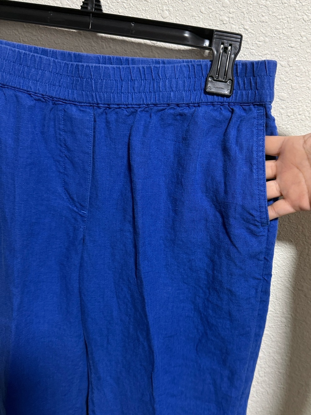 J. Jill Love Linen Cobalt Blue Elastic Waist Pants Small Petite 100% Linen - Picture 8 of 11